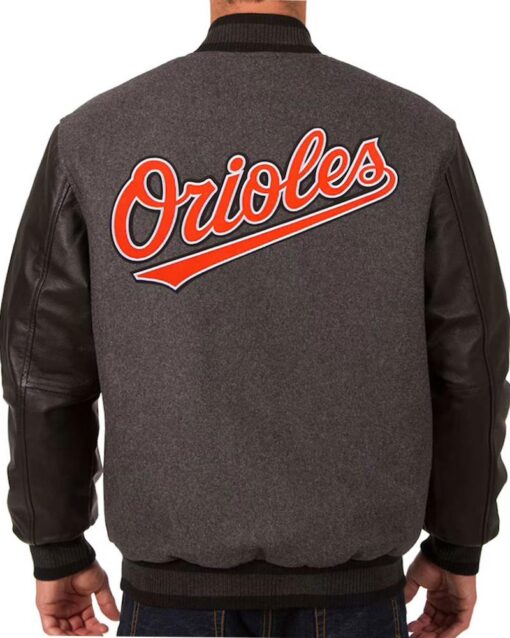 Baltimore Orioles Charcoal/Black Varsity Jacket