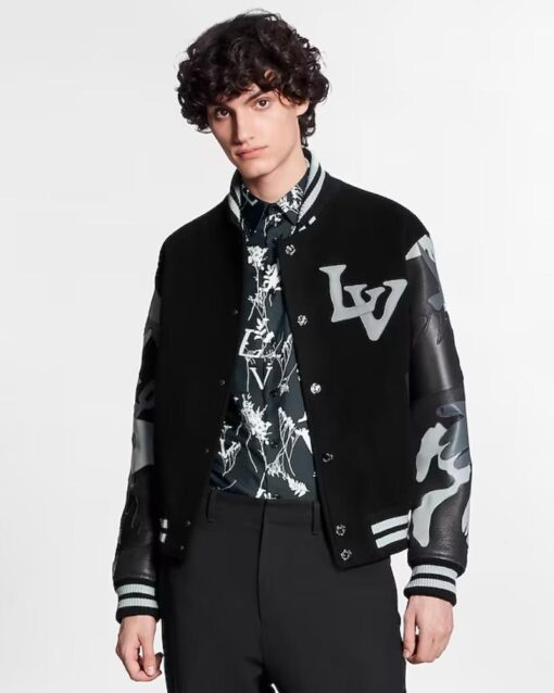 Louis Vuitton Chains Camo Varsity Jacket