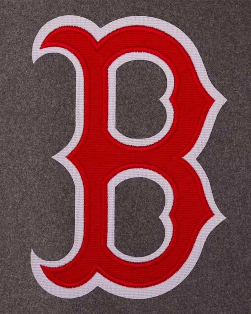 Boston Red Sox Charcoal/Navy Varsity Full-Snap Wool/Leather Jacket