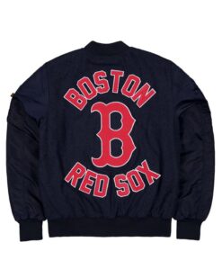 Boston Red Sox MA-1 Historic Full-Snap Navy Varsity Jacket