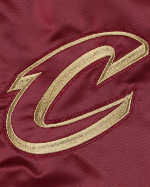 Men’s Starter Wine Cleveland Cavaliers Force Play Satin Full-Snap Varsity Jacket