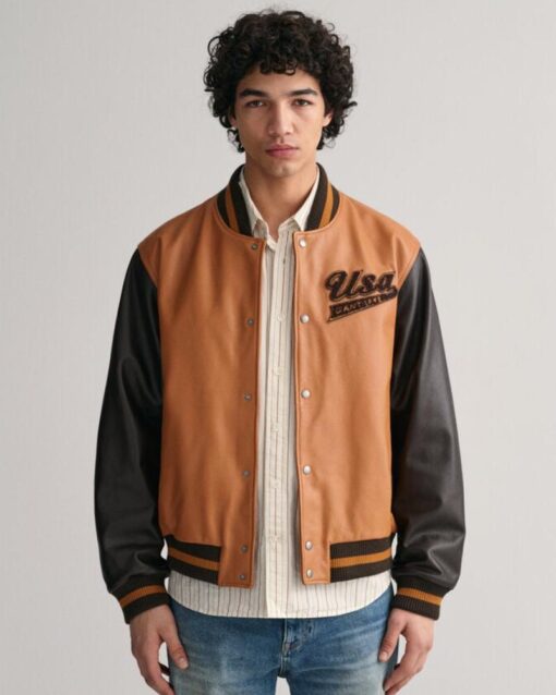 Leather GANT Varsity Jacket