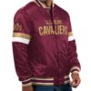 Men’s Starter Wine Cleveland Cavaliers Home Game Satin Full-Snap Varsity Jacket