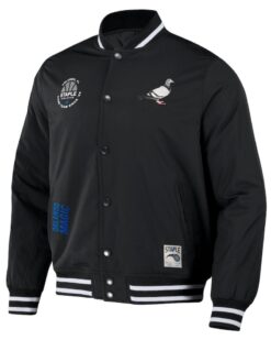 Men’s NBA x Staple Black Orlando Magic My City Full-Snap Varsity Jacket