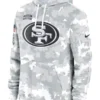 San Francisco 49ers Salute To Service Camo 2024 Pullover Hoodie