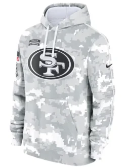 San Francisco 49ers Salute To Service Camo 2024 Pullover Hoodie