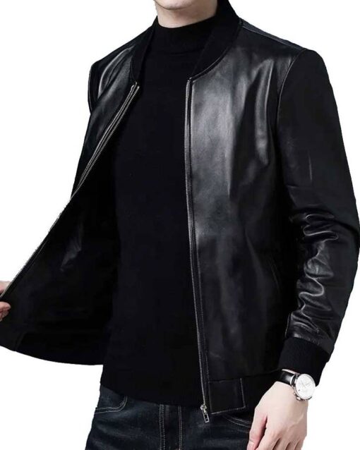 Titans S04 Conner Kent Black Leather Bomber Jacket