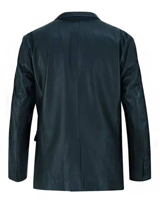 Mens Black Luxurious Leather Blazer