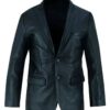 Mens Black Luxurious Leather Blazer