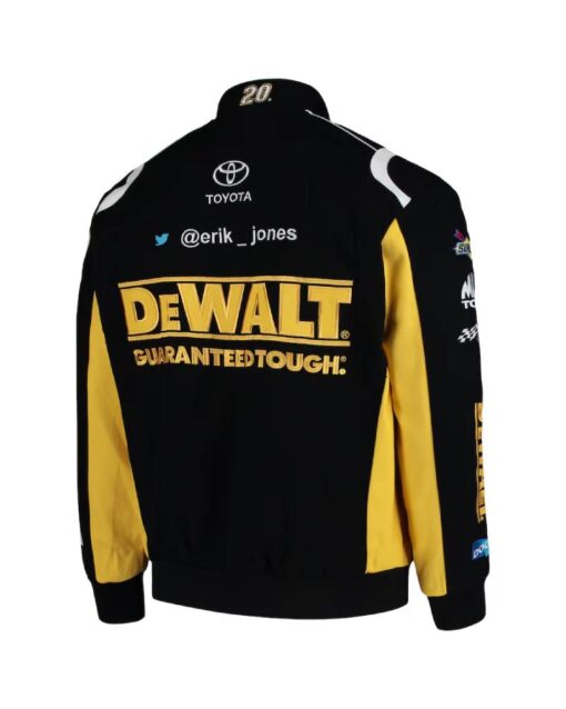 Men’s Erik Jones JH Design Black/Yellow Dewalt Full-Snap Twill Uniform Jacket