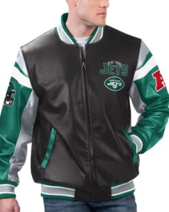 New York Jets G-III Sports by Carl Banks Black Full-Zip Varsity Jacket