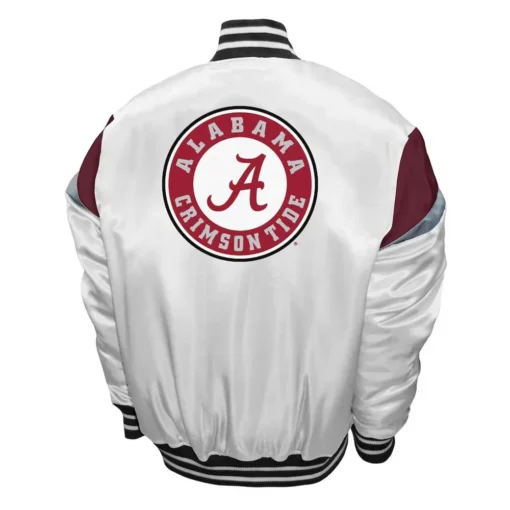 Men Alabama Crimson Tide Power White Satin Jacket Sale