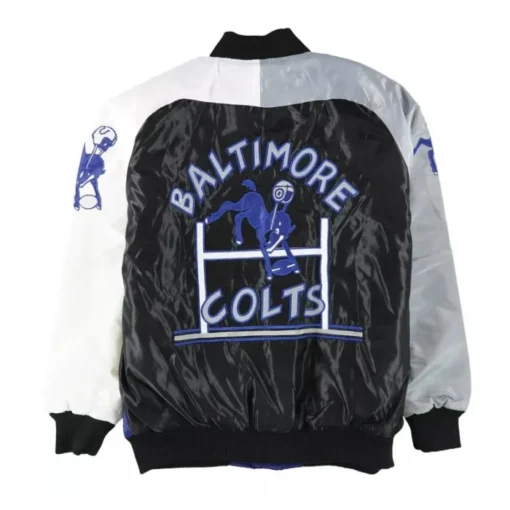 Men Baltimore Colts The Reliever Varsity Satin Blue Jacket