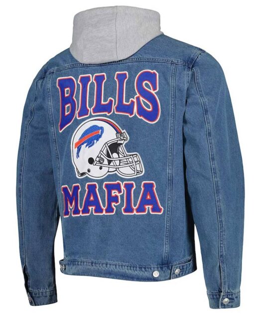 Buffalo Bills Mafia Blue Denim Full-button Hooded Jacket