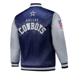 Men Dallas Cowboys Navy and Gray Team Satin Jacket Sale