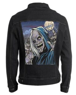 Creepshow Halloween Skull Denim Black Jacket