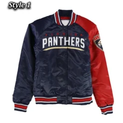 Men Florida Panthers Hometown Varsity Satin Blue Jacket