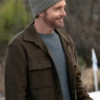 Josh Lewis Kinda Pregnant Movie 2025 Will Forte Brown Wool Jacket