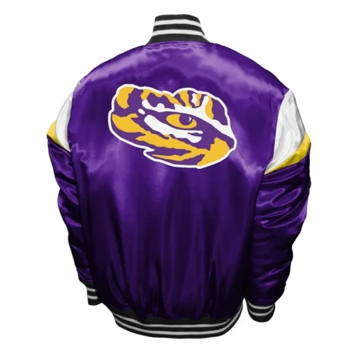 Men LSU Tigers Power Purple Satin Jacket Sale