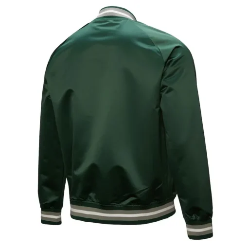 Men Michigan State Spartans Lightweight Current Logo Green Satin Jacket Sale