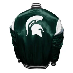 Men Michigan State Spartans Power Green Satin Jacket Sale