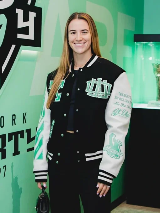 Women WNBA Off White x New York Liberty Varsity Jacket