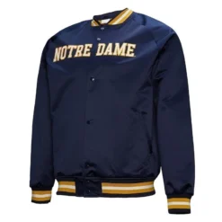 Men Notre Dame Fighting Irish Lightweight Current Logo Navy Satin Jacket Sale