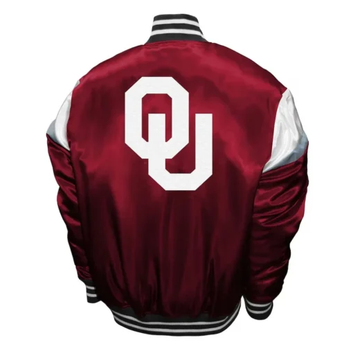 Men Oklahoma Sooners Power Crimson Satin Red Jacket