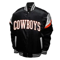 Men Oklahoma State Cowboys Power Black Satin Jacket Sale