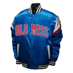 Men Ole Miss Rebels Power Powder Blue Satin Jacket Sale