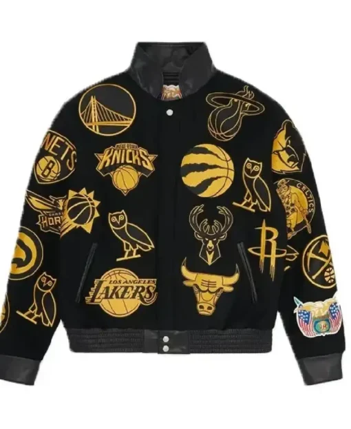 Buy Men Ovo NBA Varsity Patchwork Jacket