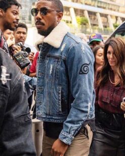 Michael B Jordan Naruto Denim Fur Collar Jacket