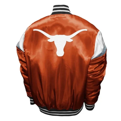 Men Texas Longhorns Power Burnt Orange Satin Jacket Sale