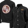 Black Washington Commanders Denim Button-up Jacket