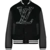 Men NBA Louis Vuitton Varsity Black Jacket