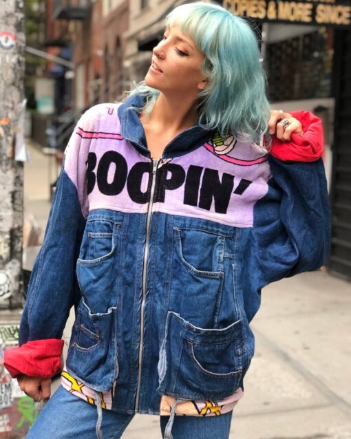 Vintage 80’s Oversized Denim Betty Boop Patchwork Jacket