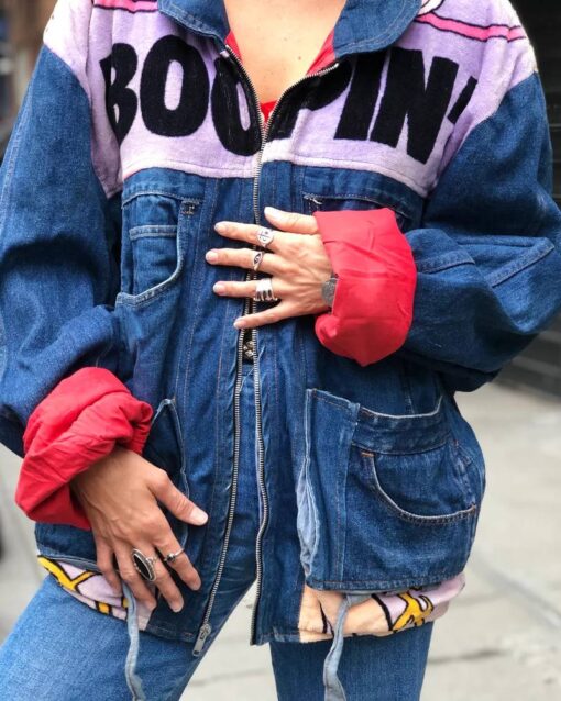 Vintage 80’s Oversized Denim Betty Boop Patchwork Jacket